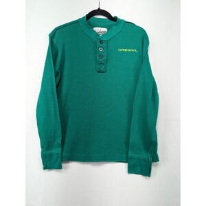 Colony Oregon Ducks Green Waffle Knit Long Sleeve Henley Shirt Mens‎ M